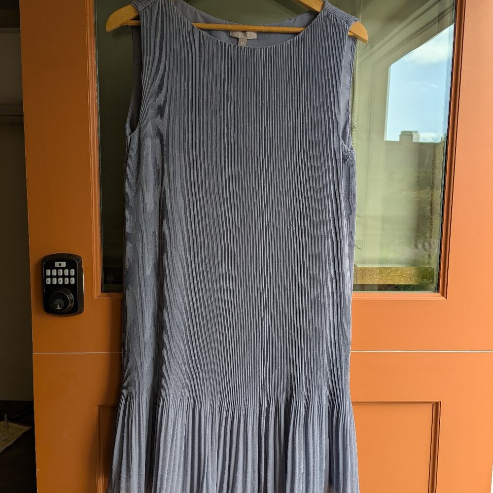 H&M Blue Steel Pleated Dress - NW0T